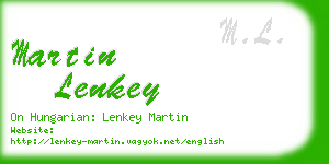 martin lenkey business card